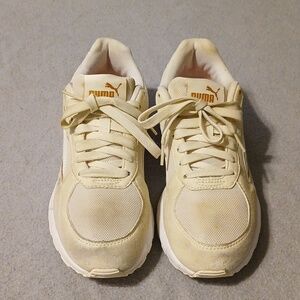 Puma Light Cream Lace-Up Sneakers - Women's